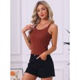 thumbnail image 4 of DARING DIVA Women's Camisole Lounge Built-in Bra U Back Tank Tops S Red, 4 of 7