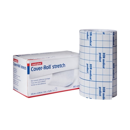 Cover-Roll Stretch Polyester Dressing Retention Tape with Liner White NonSterile 4" x 2 Yd 12 Ct