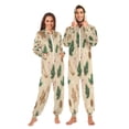 thumbnail image 3 of IAUYY Unisex Adult Onesie Pajamas Ultra-Soft Crystal-Soft Fabric, Halloween Adult Onesie Pajamas Adults,With a Zipper Plus Size Onesie Pajamas, Bright Beige Color, 3 of 7