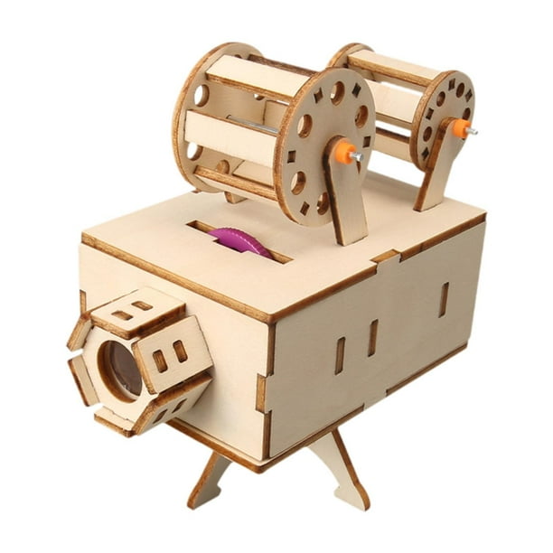 Kit de ciencia para niños, construcción en madera, manualidades, proyector, proyectos de ingeniería, experimentos científicos de madera, rompecabezas