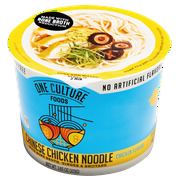 One Culture Foods Bone Broth Instant Cup Noodles, Chinese Chicken Noodle - Natural - Non-GMO (Pack of 8)