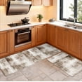 thumbnail image 3 of Kitchen Mat Set of 2 Non Slip Waterproof Kitchen Rugs, Washable Low Profile Floor Mats 17"x28" + 17"x48", Modern Abstract Textured Design Soft Mats for Sink, Laundry Room & Entryway, Brown, 3 of 8