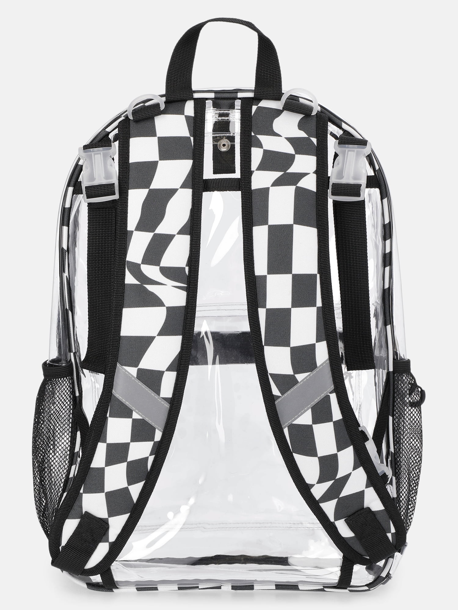 Wonder Nation Kids' Clear 17" Adaptive Backpack, Optic Checks