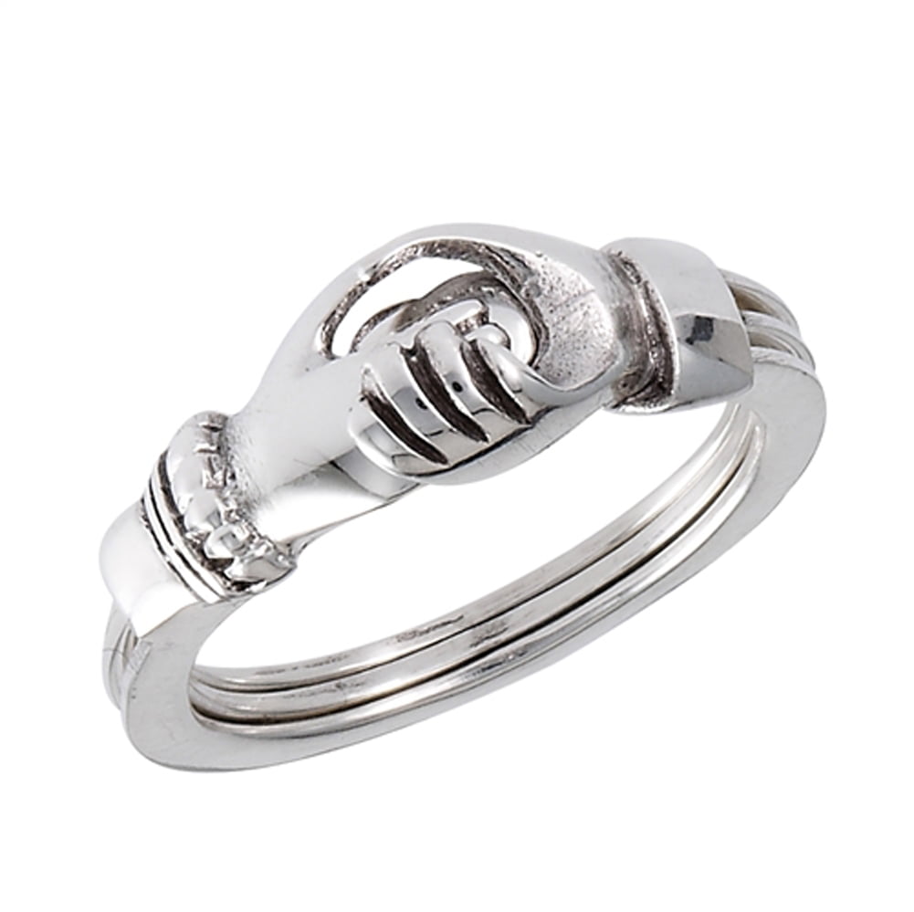 Princess Kylie 925 Sterling Silver Children Holding Hands Ring