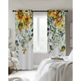 thumbnail image 3 of Sunflowers Blackout Curtains 45 Inches Long for Bedroom,Eucalyptus Leaves Spring Floral Summer Botancial Thermal Insulated Room Darkening Black Out Curtain Panels Grommet Drapes for Living Room, 3 of 8