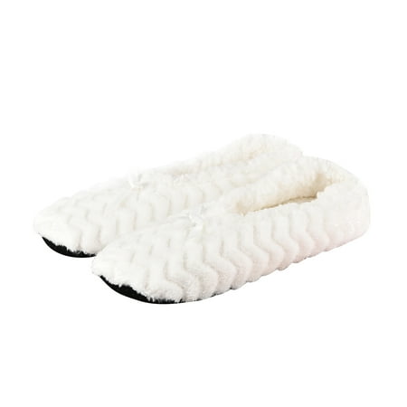 

SIMANLAN Womens Slipper Socks Non-slip Grippers Handiness House Bedroom Slippers Winter Indoor Warm Shoes White 8-9.5 1 Pair
