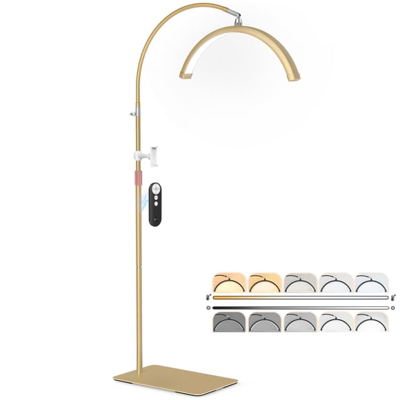 Lámpara de Media Luna MEIAOELEC para Extensiones de Pestañas con Soporte para Teléfono y 5 Modos