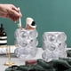 thumbnail image 4 of Porta brochas de maquillaje de vidrio | Organizador de taza de lápiz de vidrio decorativo - Celosía transparente, café/gris/transparente, 9.5x5.5cm, lindo frasco de almacenamiento de escritorio,, 4 of 6