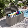 thumbnail image 4 of Bifanuo 75 Gallon Deck Box - Lockable Waterproof Resin Outdoor Storage -Gray, 4 of 9