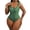 Green, variant on Cadmus Plus Size Swimsuit for Women Two Piece High Waisted Slimming Coverage Tankini Swimwear Swim Dress with Flared Skirt Sizes L-4XL