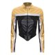 thumbnail image 3 of Chaquetas brillantes para mujer, ropa de abrigo con contraste metálico, disfraz de Cosplay de carreras para conducir, abrigo corto con cremallera frontal y cuello levantado de manga larga, 3 of 5