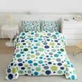 thumbnail image 2 of Manfei Geometric Circular Dot Bedding Comforter Set,Modern Geometric Art Twin Comforter Sets,Green Blue White Bedding Set For Kids,Luxury Bedroom Decor Reversible,2 Pieces, 2 of 8