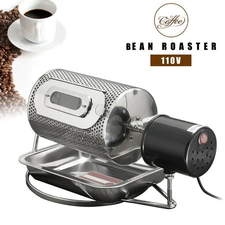 110V Electric Espresso Coffee Bean Baking Roaster Baker Machine Roasting With Coffee Beans Tray Stainless