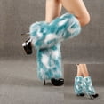 thumbnail image 2 of Yokua Women Winter Warm Faux Fur Leg Warmer Harajuku Colorful Dots Fuzzy Boot Cuffs, 2 of 10