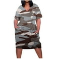 thumbnail image 2 of Homenesgenics Summer Dresses for Women under $10 Plus Size Women's Fashion Print Plus Size V-Neck Ventilate Sexuality Dress, 2 of 5