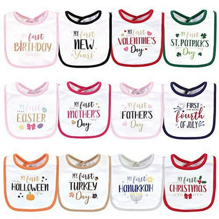 

Little Treasure Unisex Baby Cotton Bibs Holiday Fancy Girl One Size (75574)