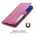thumbnail image 4 of iPhone X Case, Mignova Genuine Leather Magnetic Closure Card Slot Wallet Case Cover with kick stand, ID & Credit Card Pockets for Apple iPhone X (Pink), 4 of 5
