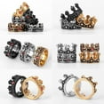thumbnail image 3 of Royal Crown Stainless Steel Retro Rhinestone Man Woman Rings Simple Trendy Punk for Male Girl Boyfriend Jewelry Gift Wholesale R084C-Retro 10, 3 of 6