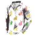 thumbnail image 1 of Wyzesi White T Shirts Men Fitted Male Easter Day Spring and Summer Zipper Long Sleeve Lapel Full Print Holiday Celebration T Shirt White T Shirts Men Slim Fit Ribbed, 1 of 4