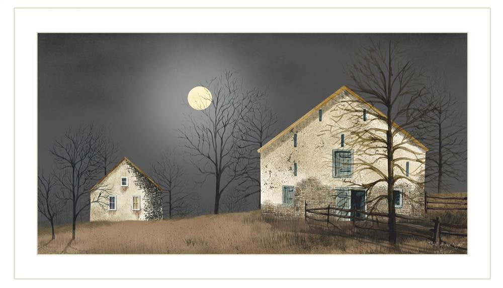 33 in. “Still of the Night” by Billy Jacobs Framed Art in White