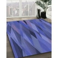 thumbnail image 3 of Ahgly Company Machine Washable Indoor Square Transitional Light Slate Blue Area Rugs, 5' Square, 3 of 7