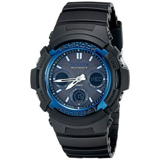 Casio Men's Solar Atomic Digital Black and Blue G-Shock Watch