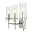 thumbnail image 2 of JONATHAN Y Cato 21.25" 3-Light Modern Minimalist Iron/Glass LED Vanity, Nickel/Clear, 2 of 8