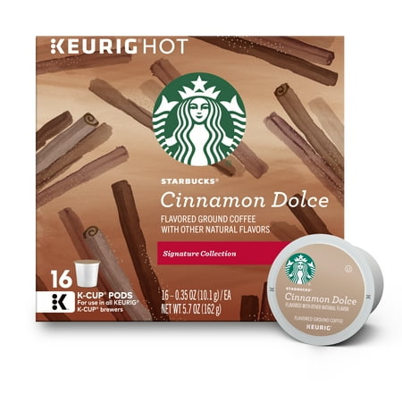 Starbucks Cinnamon Dolce Flavored Blonde Roast Single Cup Coffee for Keurig Brewers, 1 Box of 16 (16 Total K-Cup