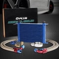 thumbnail image 1 of Universal 15 Row AN10-10AN Aluminum Engine Transmission Oil Cooler Kit + Oil Hose End Kit, 1 of 4