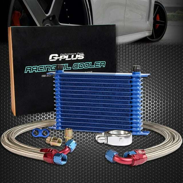 Kit de Refroidisseur d'Huile de Transmission Moteur en Aluminium 15 Rangées AN10-10AN + Kit de Tuyau d'Huile
