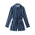 thumbnail image 1 of Yanluna Yanluna Nouvelle Mode Été pour Femmes style Européen et Américain Robe Décontractée à Rayures Manches Longues Col à Revers Combinaison style Robe, 1 of 5