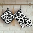 thumbnail image 4 of Cow Printing Oven Mitts & Pot Holders Sets - Heat-Resistant Thick Cotton Lined Non-Slip Kitchen Glove Hot Pads for Baking Cooking Grilling BBQ, 4 of 6