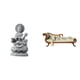 thumbnail image 1 of Estatua de Guan Yin en miniatura, escultura de sofá, figura de madera, obra de arte, pieza decorativa con marco de piedra, adecuada para la decoración, 1 of 8