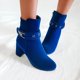 thumbnail image 3 of NECHOLOGY Botas Mujer Adulto Femenino Zapatos Botines mujer Botas de tacón grueso con cremallera lateral decorativa con hebilla de cinturón de ante sólido a la moda para mujer (Blue, 8), 3 of 7