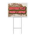 thumbnail image 1 of Motorcycle Parts & Repair (18" x 24") Yard Sign, Includes Metal Step Stake, 1 of 6