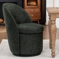thumbnail image 2 of Kidol & Shellder Modern Swivel Accent Chair with Solid Wood Frame & Boucle Fabric Multi-Use Dining Chair, Vanity Makeup Seat - Easy Assembly Upholstered Chair, Green 3PCS, 2 of 6