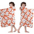 thumbnail image 4 of Orange Daisy Flower White Petals Pattern Hooded Bath Towel，50"x30" for Ages 3 To 12 Kids, Quick Dry Lightweight Soft Microfiber Hood Beach Towel Cover Up for Kids, 4 of 7