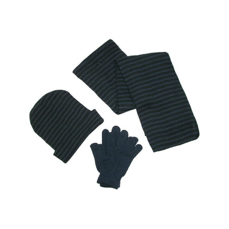 Size one size Men's Knit Striped Hat Gloves and Scarf Winter (Best Men's Winter Gloves 2019)
