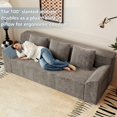 thumbnail image 4 of LUCKHAO 71" Loveseat Sofa, Corduroy Cloud Couch Boneless Sofa with Tilted Armrests, , 2-Seater Sofa with Throw Pillows, Upholstered Deep Seat, No Assembly Required, Camel, 4 of 7