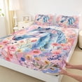 thumbnail image 5 of Erosebridal Oil Painting Horse Queen Sheet Sets, Chic Flower Bed Set, 4pcs (1 Flat Sheet, 1 Fitted Sheet and 2 Pillowcases), 5 of 6