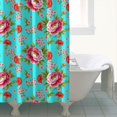 thumbnail image 4 of Pioneer Flower Floral Print Pattern Shower Curtain 72"x72", Bathroom Decorative Shower Curtain Set with 12 Hooks, Waterproof Washable, 4 of 6