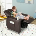 thumbnail image 2 of Costway Fauteuil Inclinable pour Enfants avec Porte-Gobelet et Pochette Latérale Dossier et Repose-Pieds Ajustables Brun, 2 of 10