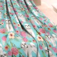 thumbnail image 3 of Bichon Dog Blue Florals Blanket,Comfortable Soft Flannel Throw Blanket,All Season,Warm Lightweight Blankets for Sofa Bed Couch Living Room Chair,60"x80"(150x200cm), 3 of 4