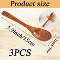 thumbnail image 3 of 3 cucharas de madera para miel, cucharas de madera pequeñas, cucharas de madera natural para cubiertos, cucharas para beber té para miel, café, azúcar, arroz, cocinar, mezclar y revolver, 3 of 8