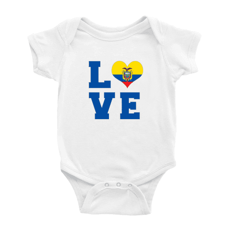 

Love Ecuador Flag Heart Baby Jumpsuits Newborn Clothes (White 6-12 Months)