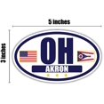 thumbnail image 3 of Flag of Ohio / American Flag Oval 3M Vinyl Bumper Sticker Decal | Navy & Gold Akron, OH Sticker Vinyl Decal, 3 of 3