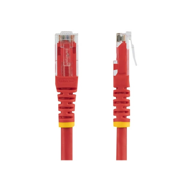 StarTech.com Câble Ethernet CAT6 100 Pieds, 10 Gigabit RJ45 650MHz 100W Patch Cordon, CAT 6 10GbE UTP Câble Réseau avec Soulagement de la Tension, Rouge, Testé Fluke/filaire Est Certifié UL/tia - Catégorie 6 - 24AWG (C6PATCH100RD) - Câble Patch - RJ-45 (m) à RJ-45 (m) - 100 Pieds - UT 6PUT - Moule Chat Rouge