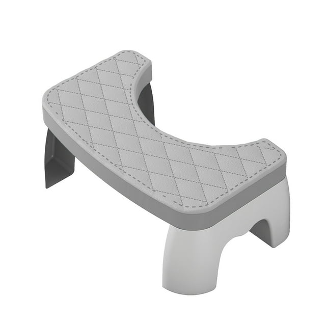 Grey Foldable Toilet Step Stool Squatting Potty Footrest For Bathroom Non Slip Surface Stackable Design For Kids Adults 16.53 X 9.84 X 6.69 Inches