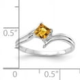 thumbnail image 2 of Primal Gold 14 Karat White Gold 4mm Princess Cut Citrine Ring, 2 of 4
