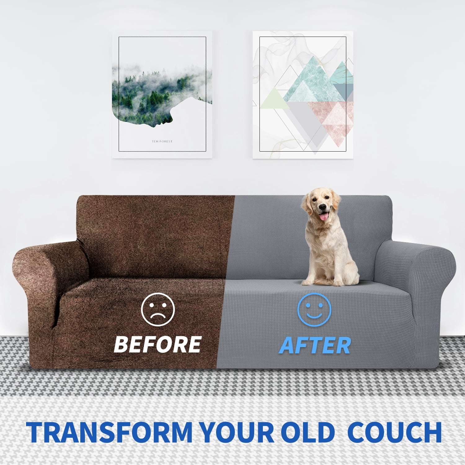 JIATER 1-Piece Armchair Sofa Cover Stretch Couch Cover Washable Sofa Slipcover Non-Slip Furniture Protector,Light Gray